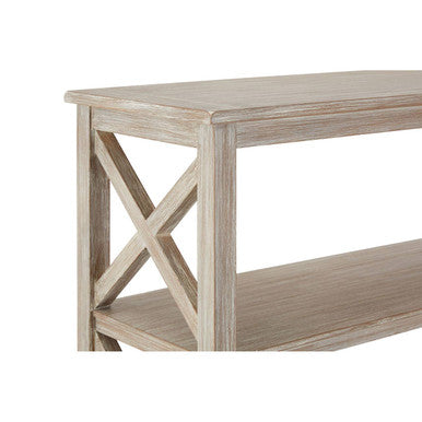 Heritage Natural Wash Wooden Large 2 Tier Bookshelf