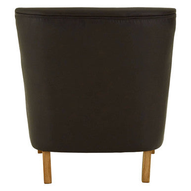 Trinity Brown Leather Effect Armchair with Stud Detail