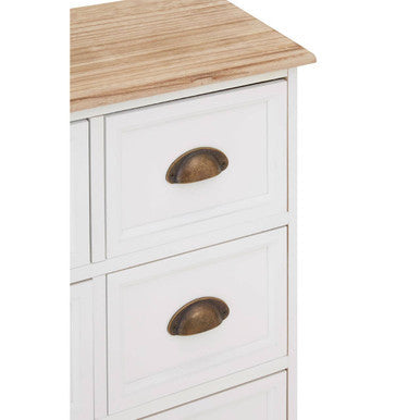Austin White and Natural Wooden 8 Drawer Chest