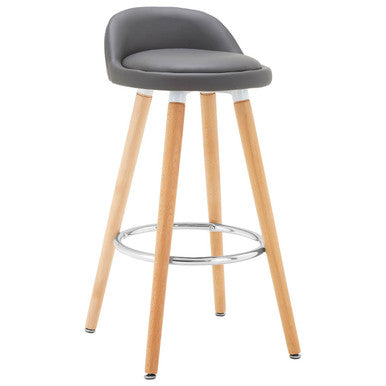 Normann Grey Faux Leather Bar Stool