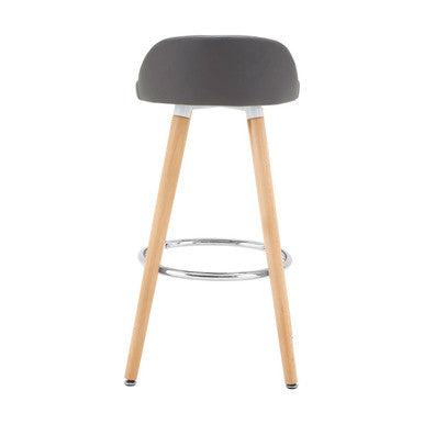 Normann Grey Faux Leather Bar Stool