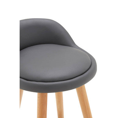 Normann Grey Faux Leather Bar Stool
