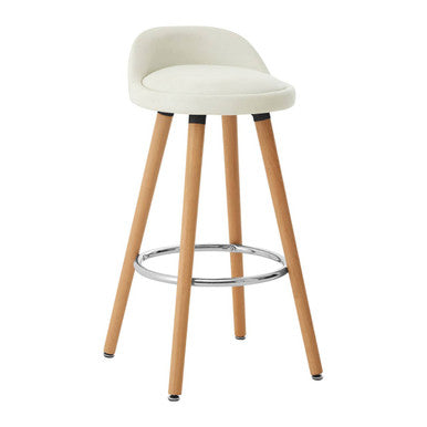 Normann White Faux Leather Bar Stool