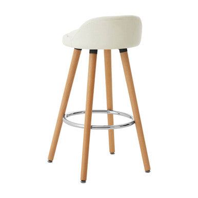 Normann White Faux Leather Bar Stool