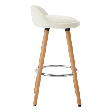 Normann White Faux Leather Bar Stool