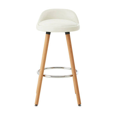Normann White Faux Leather Bar Stool