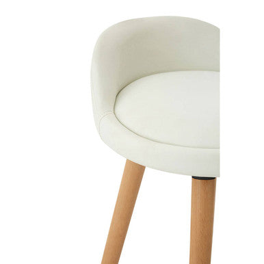 Normann White Faux Leather Bar Stool