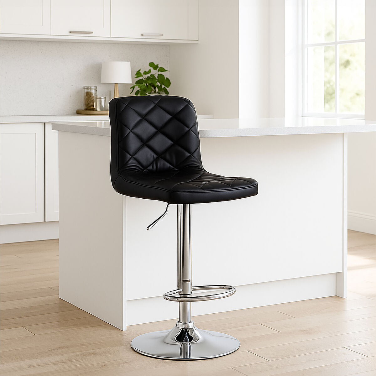 Black Faux Leather Bar Chair | Tara