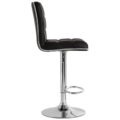 Tavor Black Quilted Faux Leather Adjustable Bar Chair