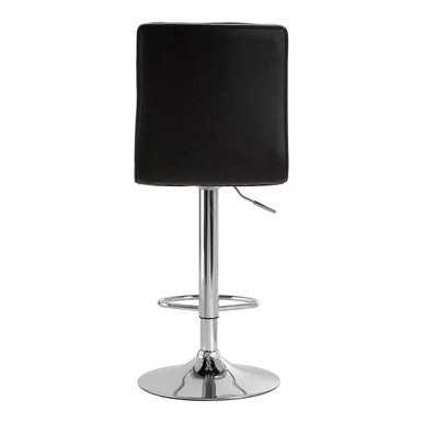 Tavor Black Quilted Faux Leather Adjustable Bar Chair