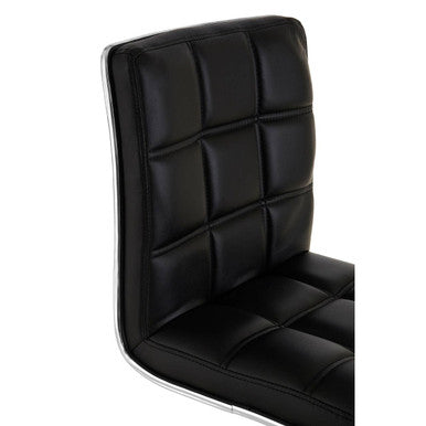 Tavor Black Quilted Faux Leather Adjustable Bar Chair