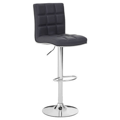 Tavor Grey Quilted Faux Leather Adjustable Bar Chair