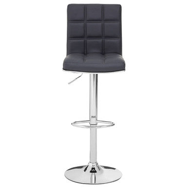 Tavor Grey Quilted Faux Leather Adjustable Bar Chair