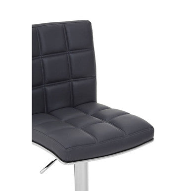 Tavor Grey Quilted Faux Leather Adjustable Bar Chair