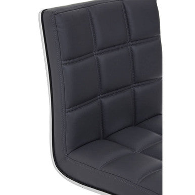 Tavor Grey Quilted Faux Leather Adjustable Bar Chair