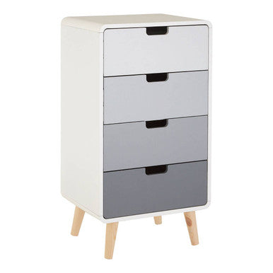 Milo White and Grey Finish 4 Drawer Chest