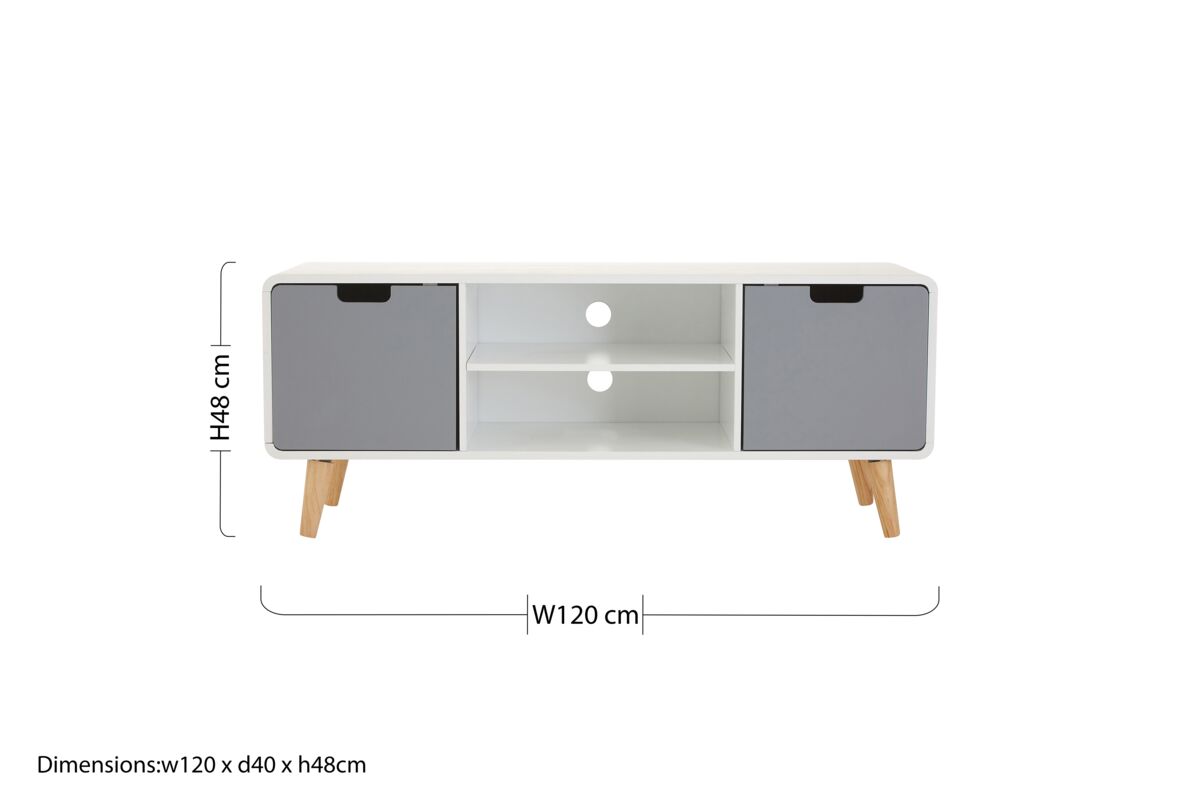 Milo White and Grey Finish Media Unit