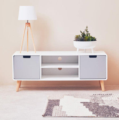 Milo White and Grey Finish Media Unit