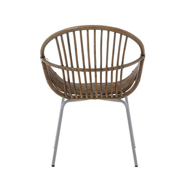Lagom Grey Wash Rattan Chair with Metal Frame