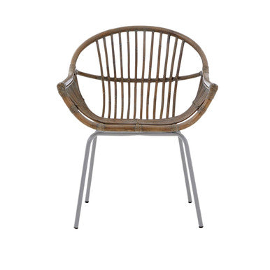 Lagom Grey Wash Rattan Chair with Metal Frame