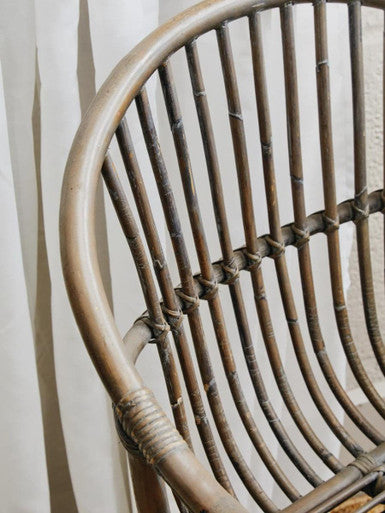 Lagom Grey Wash Rattan Chair with Metal Frame