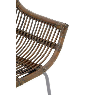 Lagom Grey Wash Rattan Chair with Metal Frame
