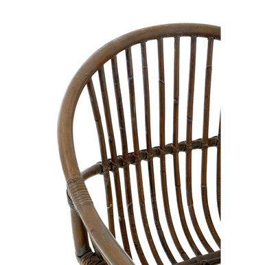 Lagom Grey Wash Rattan Chair with Metal Frame