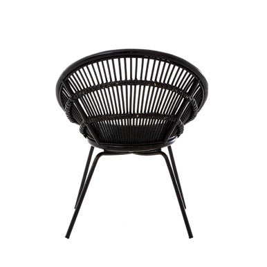 Lagom Black Rattan Chair with Metal Frame