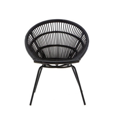 Lagom Black Rattan Chair with Metal Frame