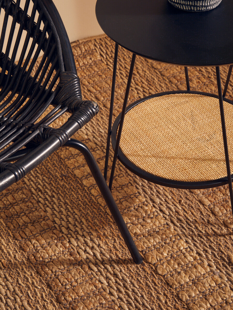 Lagom Black Rattan Chair with Metal Frame