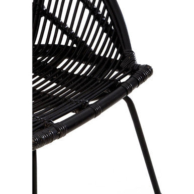 Lagom Black Rattan Chair with Metal Frame