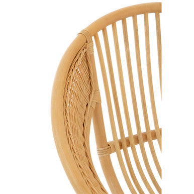 Lagom Natural Rattan Round Chair with Metal Frame