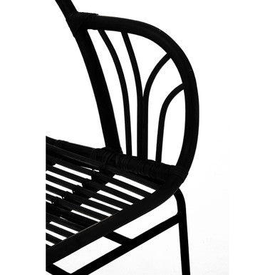 Lagom Black Rattan Chair with Metal Legs