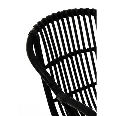 Lagom Black Rattan Chair with Metal Legs