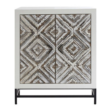 Lombok Rustic Chevron Design 2 Door Cabinet