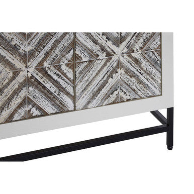 Lombok Rustic Chevron Design 2 Door Cabinet
