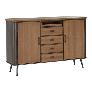 Trinity Natural Wooden and Metal 4 Drawer Sideboard