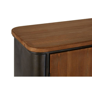 Trinity Natural Wooden and Metal 4 Drawer Sideboard