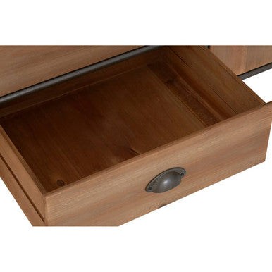 Trinity Natural Wooden and Metal 4 Drawer Sideboard