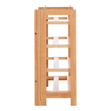 Arla Natural Tropical Hevea Wood 4 Tier Folding Shoe Rack