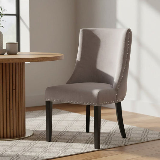 Park Grey Velvet Tufted Back Dining Chair
