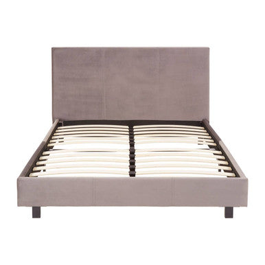 Grey Velvet King Bed