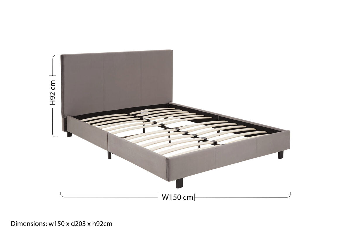 Grey Velvet King Bed