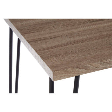 Borough Natural Wood Effect Dining Table with Black Metal Base