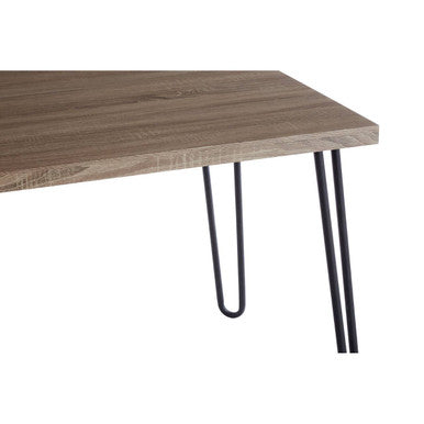 Borough Natural Wood Effect Dining Table with Black Metal Base