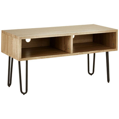 Borough Natural Wood Effect and Metal Media Unit