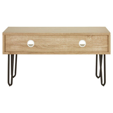 Borough Natural Wood Effect and Metal Media Unit
