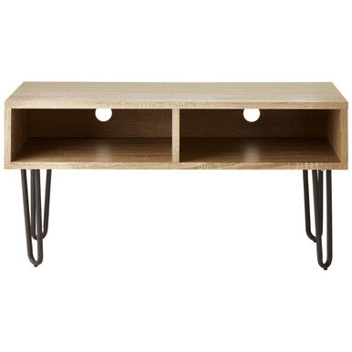 Borough Natural Wood Effect and Metal Media Unit