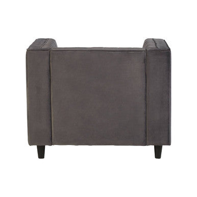 Farah Grey Velvet Chair with Pleated Detail