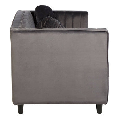 Farah Grey Velvet 3 Seater Sofa